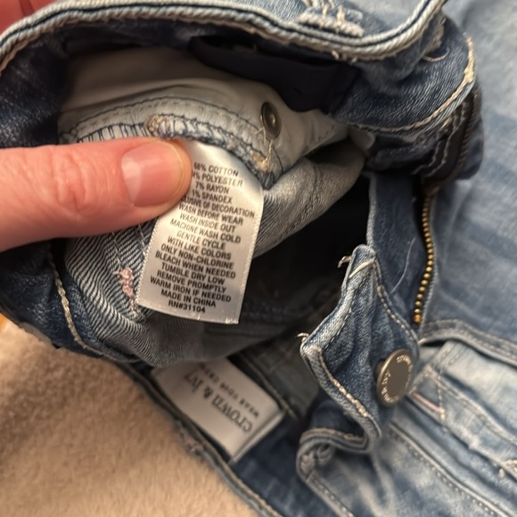 Crown and Ivy girls scalloped edge skinny jeans size 8 - Picture 5 of 5